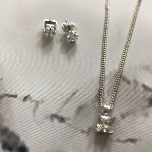 2 Piece Avon Cubic Zirconia Jewelry Earring and Necklace Set